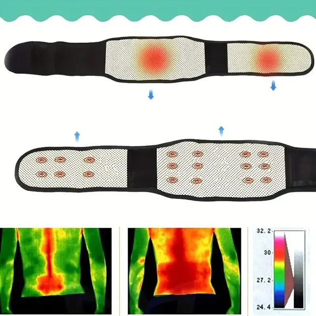 Adjustable Self-Heating Magnetic Therapy Waist Support Belt