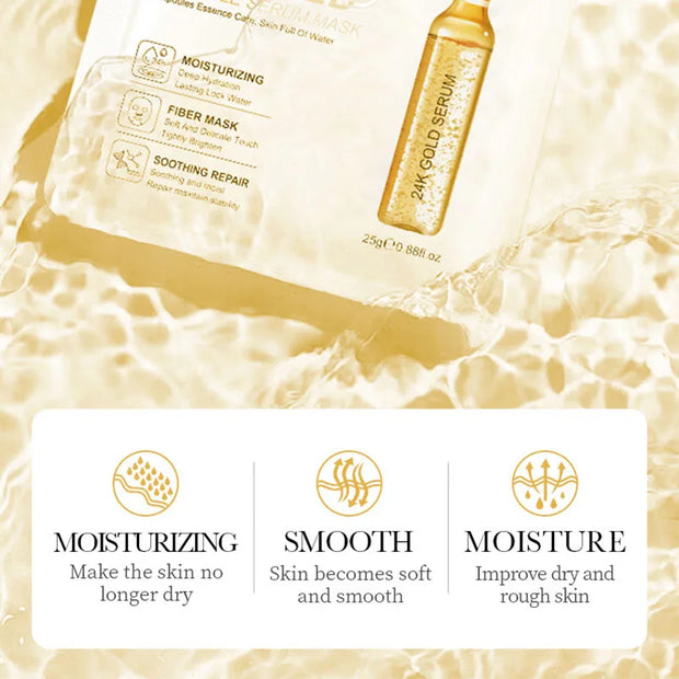 24K Gold Hyaluronic Acid Face Masks