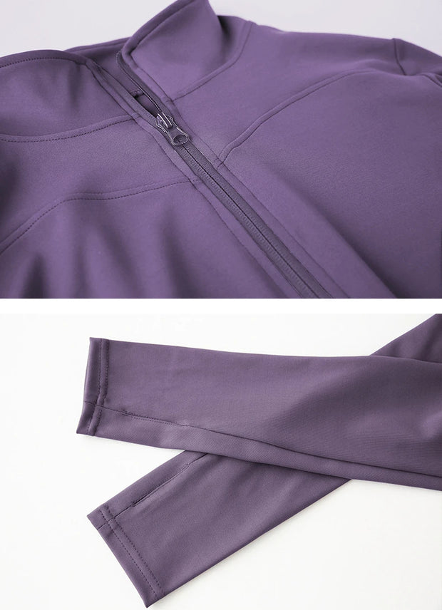 Long Sleeve Women Zip Sports Jacket