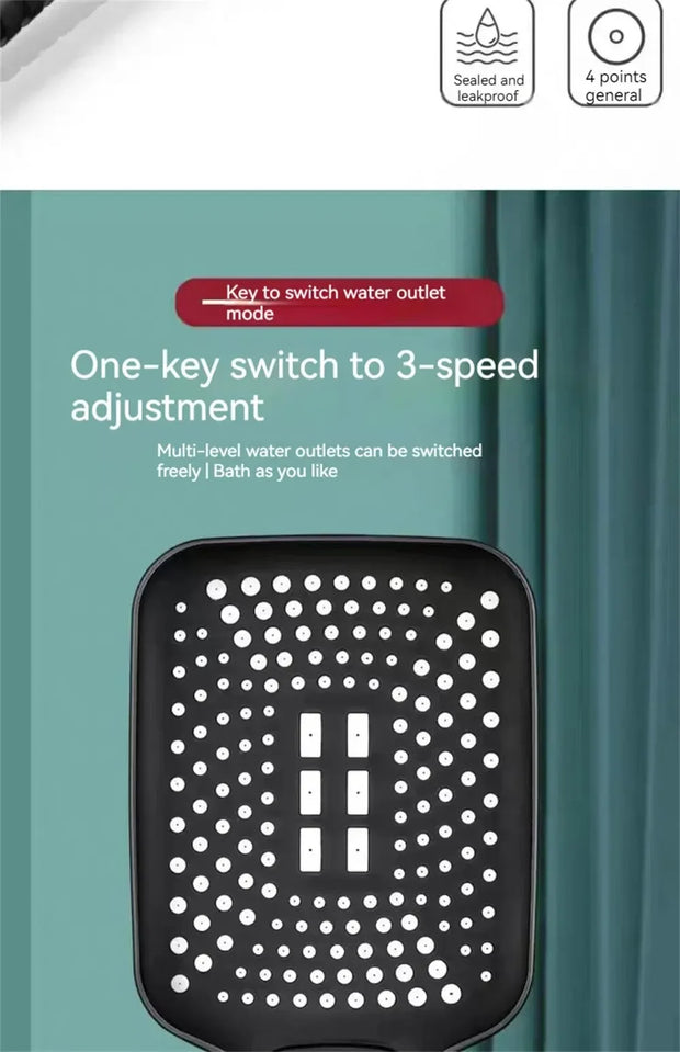 Adjustable 3-Mode High-Pressure Shower Head