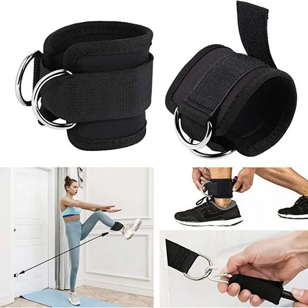 Adjustable D-Ring Fitness Ankle Straps