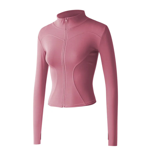 Long Sleeve Women Zip Sports Jacket