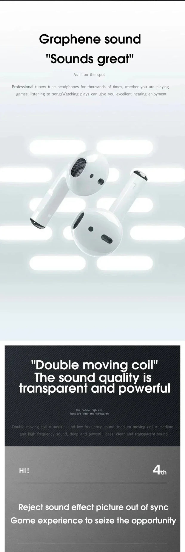Pro 4 TWS Wireless Bluetooth Earbuds