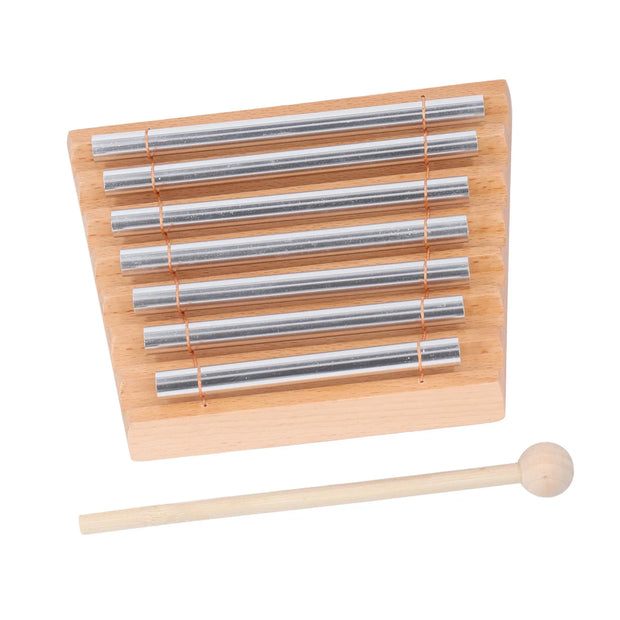 Hand Chime with Mallet Metal Tubes Wood Chime