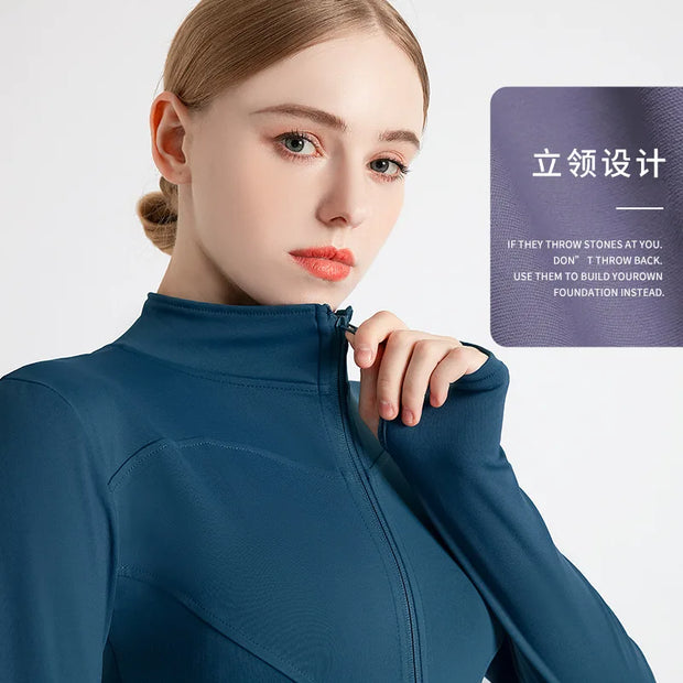Long Sleeve Women Zip Sports Jacket