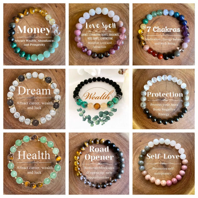 Handmade Natural Stone Beaded Bracelet.