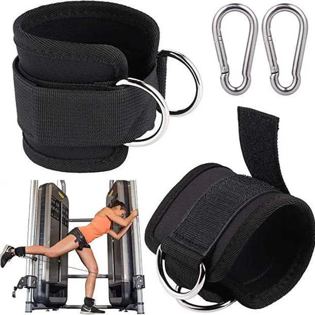 Adjustable D-Ring Fitness Ankle Straps