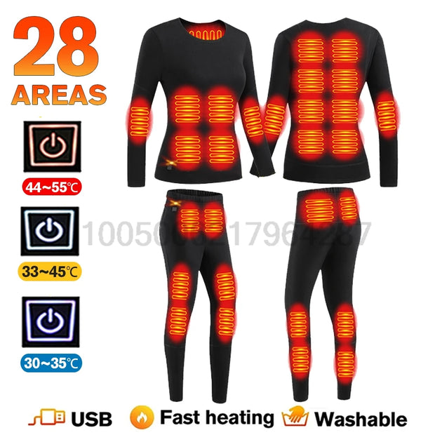 USB Electric Heated Underwear Set