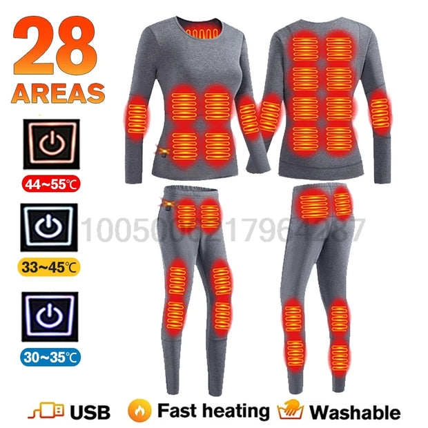USB Electric Heated Underwear Set