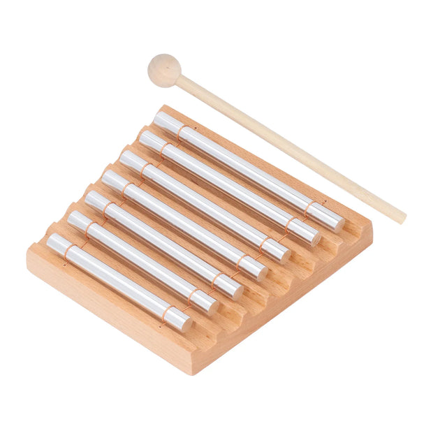 Hand Chime with Mallet Metal Tubes Wood Chime