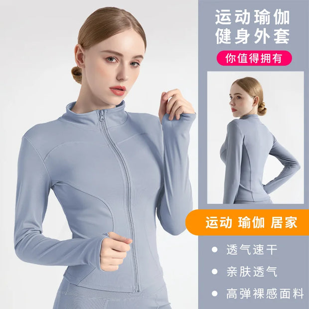 Long Sleeve Women Zip Sports Jacket