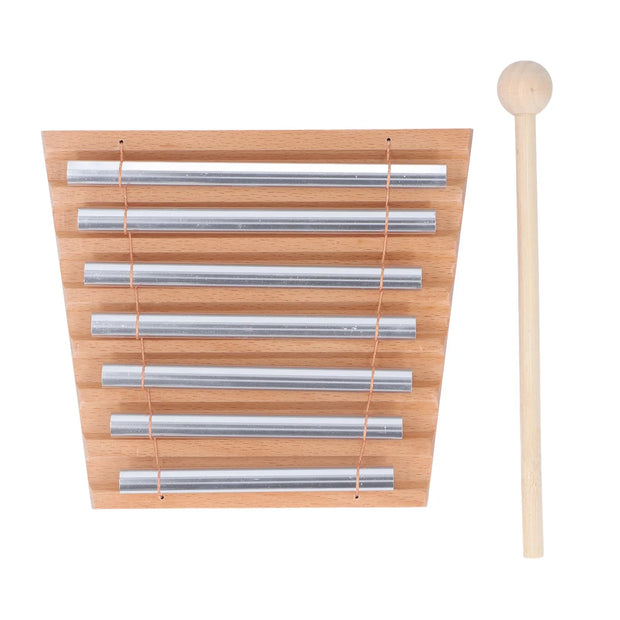 Hand Chime with Mallet Metal Tubes Wood Chime